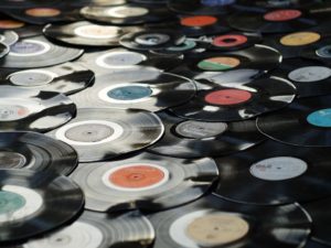 numerous vinyls lying in the ground